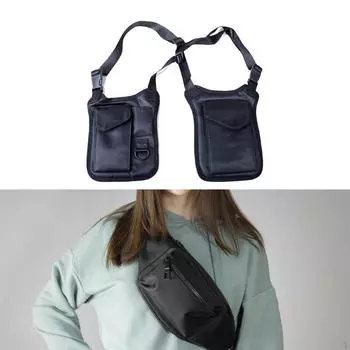 Сумка через плечо с ремешком для подмышек, стильная, для женщин и мужчин, двойная для