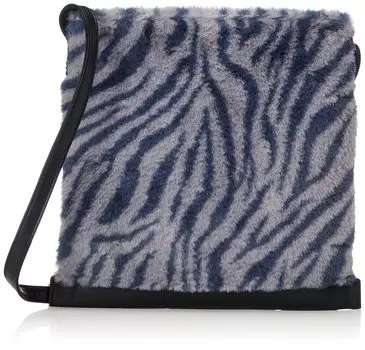 Сумка через плечо с рисунком из эко-меха без ластовицы Lou 2984 Zebra [Rootote] LT.Baby FlattoteFur-A