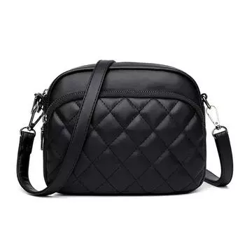 Сумка через плечо с ромбовидной решеткой, сумка через плечо из искусственной кожи, брендовая сумка-мессенджер и кошелек, сумка для мобильного телефона 19*6*15cm чёрный
