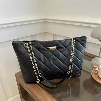 Сумка через плечо с текстурой Atmospheric Commuter Texture Chain, женская, весна 2024, новая, универсальная, сумка-тоут подмышкой белый