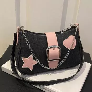 Сумка через плечо с текстурой для женщин. Новая модная и стильная сумка через плечо для женщин. Универсальная французская сумка через плечо.