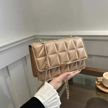 Сумка через плечо с текстурой железного края, вмятина в виде ромба, квадратная женская сумка 2024 года, летняя новая однотонная сумка через плечо белый