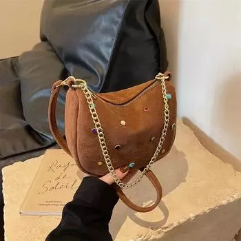 Сумка через плечо с твердым внутренним отделением и швейными нитками для женщин, мягкие квадратные сумки, высококачественная модная молния