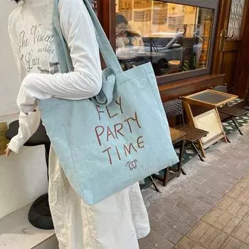 Сумка через плечо с вышитыми буквами, сумка-шоппер из вельвета, женская сумка бежевый