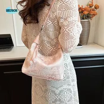 Сумка через плечо с вышивкой в китайском стиле, холщовая регулируемая сумка-горох, на молнии, роскошная сумка-чеонгсам для шопинга