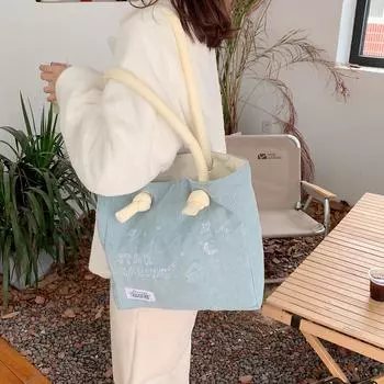 Сумка через плечо с вышивкой «звездное небо, луна», большая вместительная сумка для студентов и школьников молочный белый