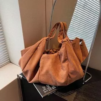 Сумка через плечо с застежкой-молнией, большая вместимость, однотонный продукт, модная бархатная сумка, популярная, универсальная, мягкая сумка-тоут