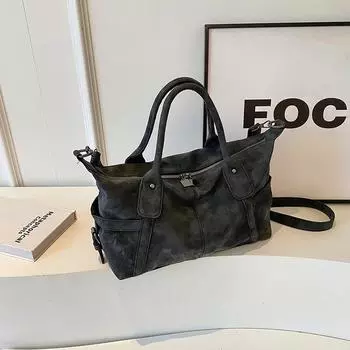 Сумка через плечо с застежкой-молнией из искусственной кожи, однотонная, большая вместимость, элегантная, универсальная, изысканная, высокого качества, новая