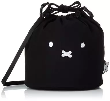 Сумка через плечо с завязками на шнурке 6045 Miffy Face черная [Sifre] женская B98.