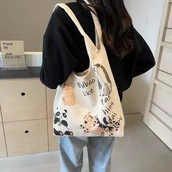 Сумка через плечо с животным принтом Большая сумка Женская сумка хаки