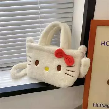 Сумка через плечо Sanrio Kuromi Handbag My Melody Crossbody Hello Kitty Plush Backpack Косметичка Женская Подарочная Сумка-тоут