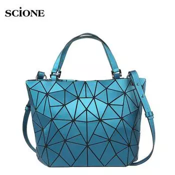 Сумка через плечо Scione через плечо с бриллиантами, сумка-ведро, модная женская сумка Lingge, сумка большой вместимости синий
