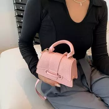 Сумка через плечо Solid Block Mini Crossbody Bag Косметичка для хранения сумочка для женщин с пряжкой для вечеринок Повседневный кошелек Подарки друзьям as the picture