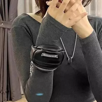 Сумка через плечо Spice Girls из искусственной кожи на молнии, повседневная маленькая сумка на запястье, уличная одежда чёрный