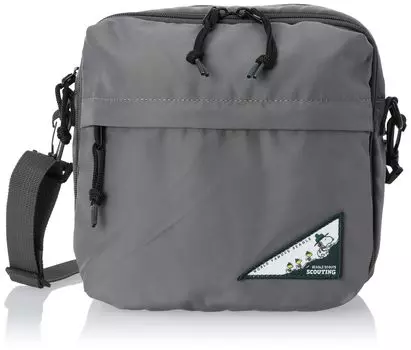 Сумка через плечо Square Crossbody 2 из экологически чистой ткани для школьного бизнеса, симпатичная серая [Snoopy], сумка через плечо, сумка, комнаты, 2-сторонняя сумка, R-PET