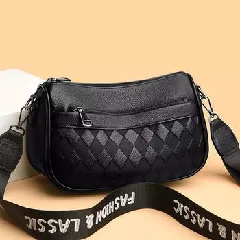 Сумка через плечо стильная ромбовидная клетчатая сумка через плечо Senior Sense женская водонепроницаемая маленькая сумка для отдыха на открытом воздухе чёрный