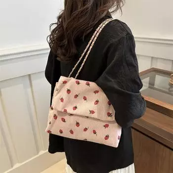 Сумка через плечо, сумка-цепочка, женская сумка с принтом, популярная простая сумка-мессенджер 2024 года, новая нишевая дизайнерская сумка с темпераментом