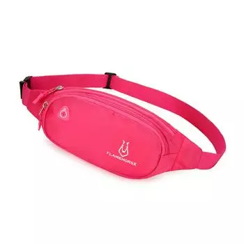 Сумка через плечо, сумка через плечо для женщин и мужчин, водонепроницаемая нейлоновая поясная сумка большой емкости ярко-розовый