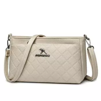 Сумка через плечо, сумка для матери среднего возраста, женская мягкая кожаная многослойная сумка на плечо большой емкости, сумка для мобильного телефона синий