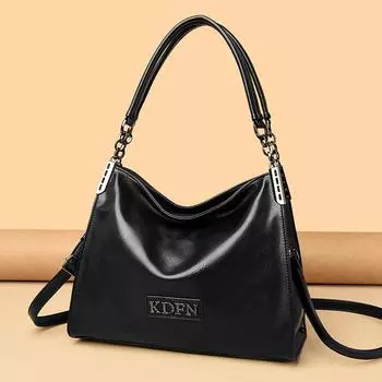 Сумка через плечо, сумка на одно плечо, женская сумка среднего возраста, многослойная, большой емкости чёрный