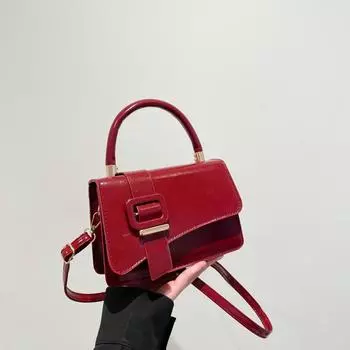 Сумка через плечо текстурированная сумка простая модная наплечная текстурированная маленькая квадратная сумка красный