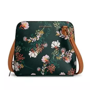 Сумка через плечо-трапеция для девочек и женщин | Изготовлено из прочного материала из веганской кожи | Тщательно изготовлено вручную | Застежка-молния Многоцветный 18 x 18 x 6 cm