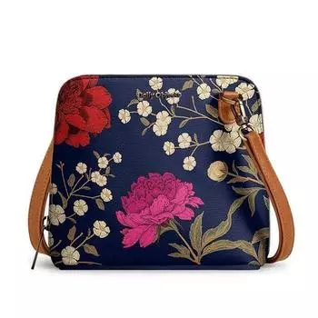 Сумка через плечо-трапеция для девочек и женщин | Изготовлено из прочного материала из веганской кожи | Тщательно изготовлено вручную | Застежка-молния Многоцветный 18 x 18 x 6 cm