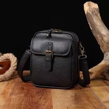 Сумка через плечо унисекс с регулируемым ремешком из искусственной кожи в стиле ретро, большая вместительная почтовая сумка с защитой от краж, 10 отделений для карт, многофункциональная сумка коричневый