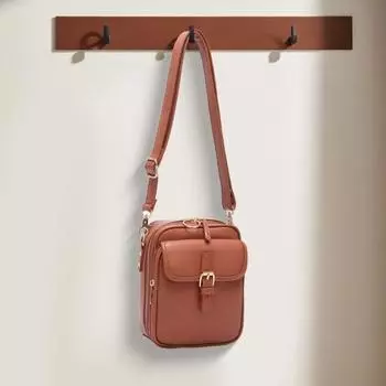 Сумка через плечо унисекс с регулируемым ремешком из искусственной кожи в стиле ретро, большая вместительная почтовая сумка с защитой от краж, молния на 10 отделений для карт, мини-сумка красный