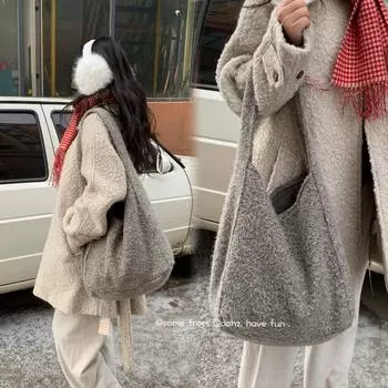 Сумка через плечо Velvet Large-Based Underarm Bag - однотонная сумка через плечо для матери и ребенка на осень и зиму