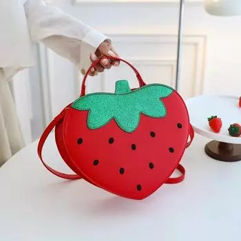 Сумка через плечо в форме клубники для женщин, забавная креативная сумка, женственная дорожная сумка-клатч для девочек