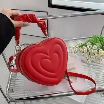 Сумка через плечо в форме сердца для женщин, сумка через плечо на молнии со съемным ремешком хаки