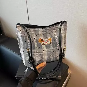 Сумка через плечо в иностранном стиле, женская переносная сумка-ведро с милым кружевным узором в горошек, модная сумка-мессенджер розовый