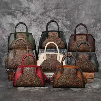 Сумка через плечо в китайском стиле в стиле ретро с тиснением цвета тренда, модная, большая вместимость, женская сумка красный