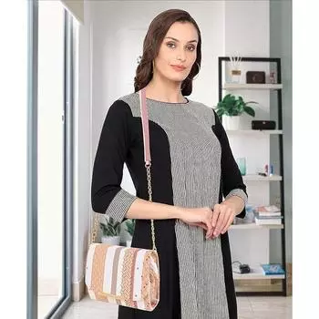 Сумка через плечо в полоску для женщин и девочек 7 x 2 x 5 in