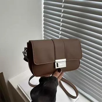 Сумка через плечо в ретро-стиле 2024 года, новая мода, простая, индивидуальная, для отдыха, трендовая, сумка-мессенджер для поездок на работу, маленькая квадратная сумка чёрный