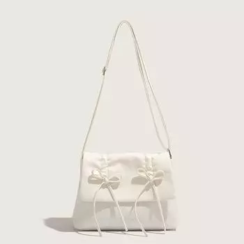 Сумка через плечо в стиле балета, женская, французская, с бантом на ремне, большая вместимость, сумка через плечо