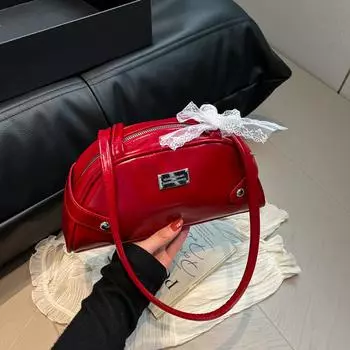 Сумка через плечо в стиле ретро 2025 года, новая весенняя сумка премиум-фактуры, коричневая женская сумка через плечо красный