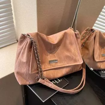 Сумка через плечо в стиле ретро Commuter Chain Underarm Bag женская простая вместительная сумка через плечо сумка-мессенджер серый