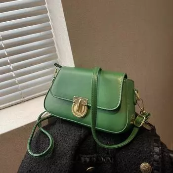 Сумка через плечо в стиле ретро для женщин, осень-зима 2024 года, новая фактурная сумка через плечо, универсальная, маленькая квадратная сумка высокого класса чёрный