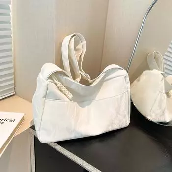 Сумка через плечо в стиле ретро для путешественников, большая вместимость, повседневная сумка-тоут для женщин 2024 года, новая простая модная сумка-мессенджер чёрный