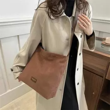 Сумка через плечо в стиле ретро с матовым эффектом, вместительная, на одно плечо, для женщин, новая, осенне-зимняя, высококачественная сумка-ведро через плечо