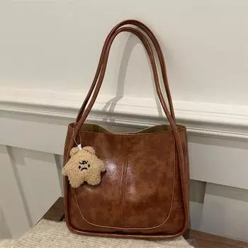 Сумка через плечо в стиле ретро с текстурой и большой вместимостью для поездок на работу, женская сезонная универсальная сумка для отдыха, сумка-тоут Tide