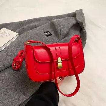 Сумка через плечо в стиле ретро, сумка через плечо, женская, простая, универсальная, нишевая, средневековая сумка красный