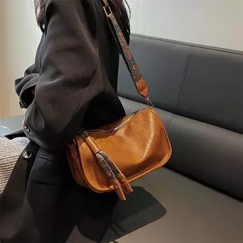 Сумка через плечо в стиле ретро, сумка через плечо с графическим узором, женская сумка на молнии из искусственной кожи коричневый