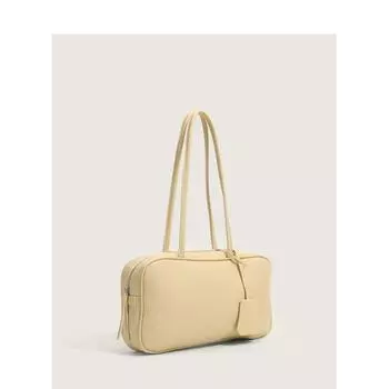 Сумка через плечо в студенческом стиле, женская сумка через плечо, большая вместимость, однотонная сумка из полиуретана, студенческая сумка через плечо (30cm<Max Length<50cm)