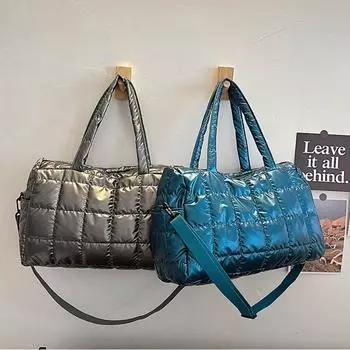 Сумка через плечо Яркая космическая хлопковая сумка-тоут Большая вместительная нейлоновая сумка Cloud Crossbody Bag для девочек чёрный