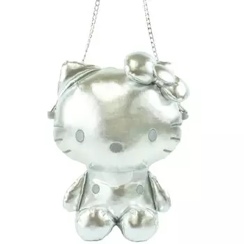 Сумка через плечо Yasuda Tsusho Kitty Metallic Body, серебристая, приблизительно В30 x Ш25 x Г15 см, размер KT Metallic SIL