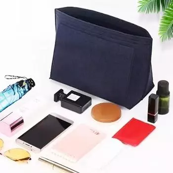 Сумка через плечо Yousheng, сумка-вкладыш с несколькими карманами, большая вместительная косметичка для хранения, кошелек, сумка с внутренней вставкой, сумка-органайзер, дорожная косметичка на открытом воздухе 13x21cm темно-серого