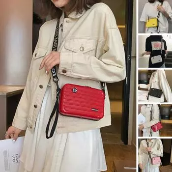 Сумка через плечо Забавная форма для багажа Ремешок с буквенным принтом Ремешок на запястье Застежка-молния Твердый корпус с защитой от трещин Ручка для телефона Хранение салфеток Индивидуальная сумка через плечо чёрный